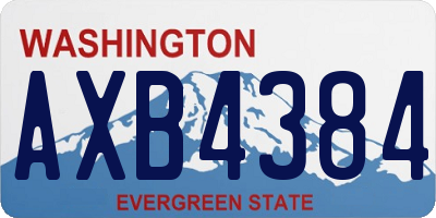 WA license plate AXB4384