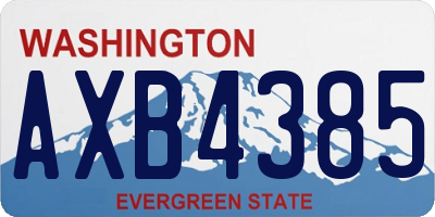 WA license plate AXB4385