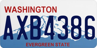 WA license plate AXB4386