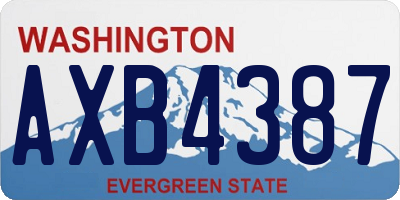 WA license plate AXB4387
