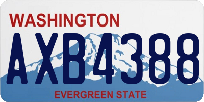 WA license plate AXB4388