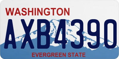 WA license plate AXB4390