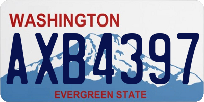 WA license plate AXB4397