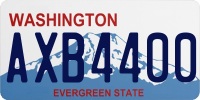 WA license plate AXB4400