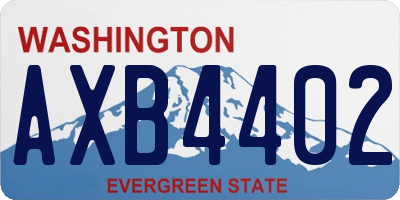 WA license plate AXB4402