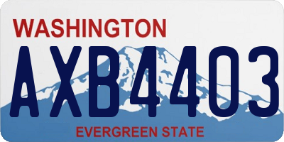 WA license plate AXB4403