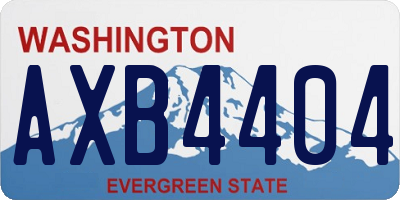 WA license plate AXB4404