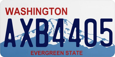 WA license plate AXB4405