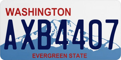 WA license plate AXB4407