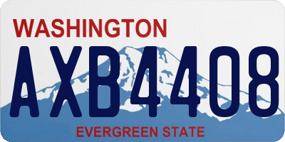 WA license plate AXB4408