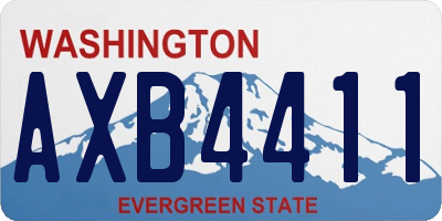 WA license plate AXB4411