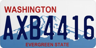 WA license plate AXB4416