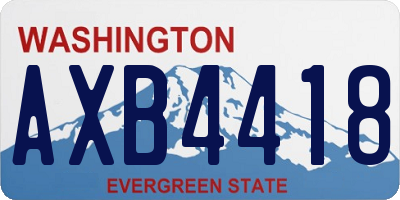 WA license plate AXB4418