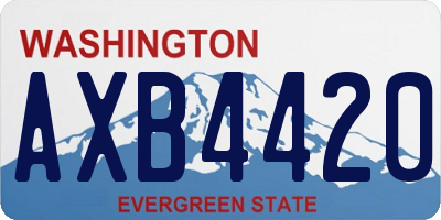 WA license plate AXB4420