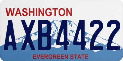 WA license plate AXB4422