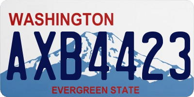 WA license plate AXB4423