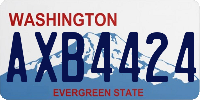 WA license plate AXB4424