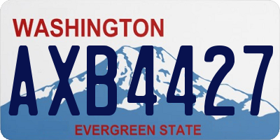 WA license plate AXB4427