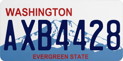 WA license plate AXB4428