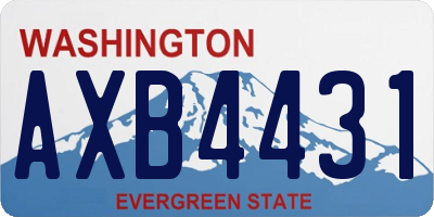 WA license plate AXB4431