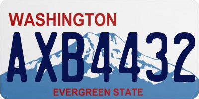 WA license plate AXB4432