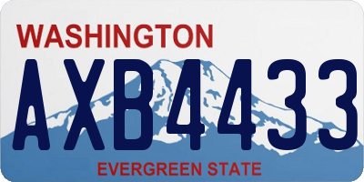 WA license plate AXB4433