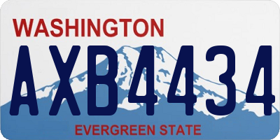 WA license plate AXB4434