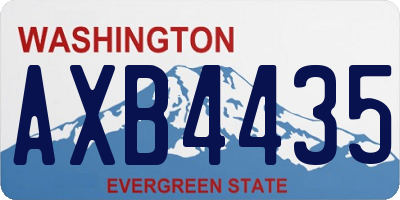 WA license plate AXB4435