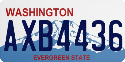 WA license plate AXB4436