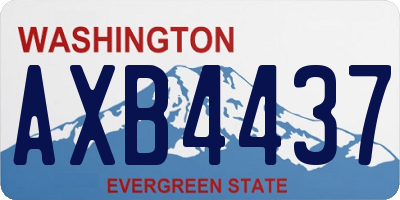 WA license plate AXB4437