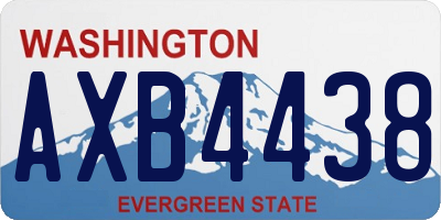 WA license plate AXB4438