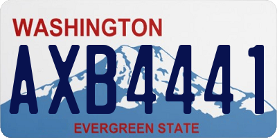 WA license plate AXB4441