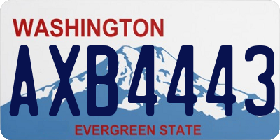 WA license plate AXB4443