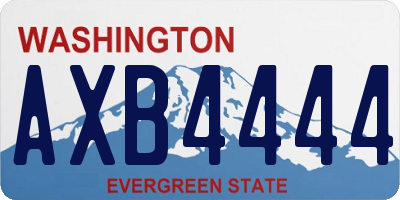 WA license plate AXB4444