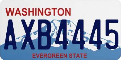 WA license plate AXB4445