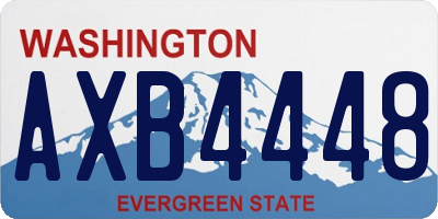 WA license plate AXB4448