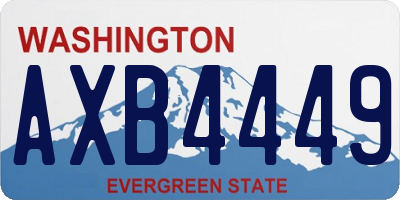 WA license plate AXB4449