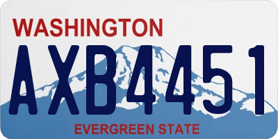 WA license plate AXB4451