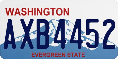 WA license plate AXB4452