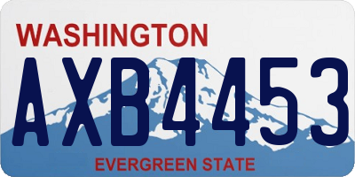 WA license plate AXB4453