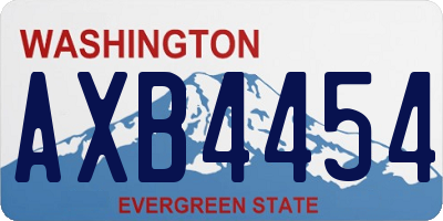 WA license plate AXB4454