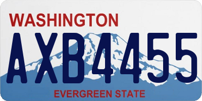 WA license plate AXB4455