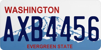 WA license plate AXB4456