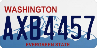 WA license plate AXB4457