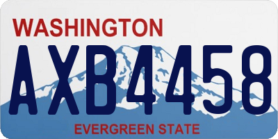 WA license plate AXB4458