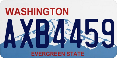 WA license plate AXB4459