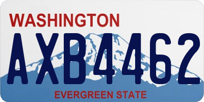 WA license plate AXB4462