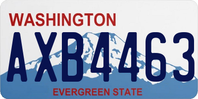 WA license plate AXB4463