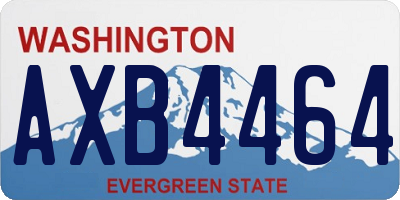 WA license plate AXB4464