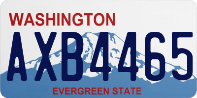 WA license plate AXB4465